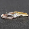 Ny designad 18K Gold Plated 3 i 1 Set Ring med diamanter Micro Inlaid Zircon Women's Engagement Ring Wedding Rings Designer Jewelry Red-03