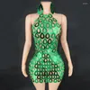 Stage Wear Many Colors Sequins Evening Dress Sexy Halter Party Mini Dresses Women Celebrate Festival Outfit Gogo Costume XS7359