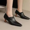 Kleidschuhe PXELENA 8 Farben Mode Büro Dame Kitten Heels Pumps 2024 Frühling Herbst Frauen OL Große Größe 34-45 schwarz Weiß Rot Grün