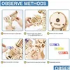 Ремесленные инструменты 3D деревянный микроскоп Наборы моделей-головоломки для детей Эксперимент Обучающее образование Монтессори-игрушка Diy Сборочный блок для падения Dhpjw