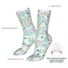 Chaussettes pour hommes Motif à pois Hommes Femmes Funny Crew Cool 3D Imprimé Design Mode Confortable Basketball