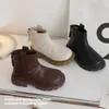 Stiefel Kinder Mädchen Mode Retro Solide Warme Baumwolle Knöchel Jungen Weiche Sohle Rutschfest Winter Größe 26-37