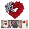 Dekorativa blommor Artificiellt bröllopsförslag Arrangemang Mother Rosette Red Wreath Cloth Door Hanging Decor