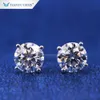 تصاميم الأزياء الجديدة Moissanite Diamond Arrings حرك الذهب الأبيض