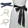 Cinturones para mujer, cinturón de cintura, cinturón informal a la moda, envoltura alrededor de lazo ancho, corsé de seda, decoración de vestido, cinta suave, autoatado