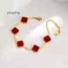 Chaîne de créateur de bijoux Van Bracelet trèfle à quatre feuilles Cleef Van Bracelets femme pour femme bijoux en or trèfle porte-bonheur plaqué or rose agate bijoux de haute qualité acc