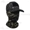 Visors Summer Camouflage Baseball Cap with Full Face Mask Scaf Bicycle Sports Cover Hiking Tactical Military Balaclava Hat 873