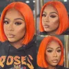 Ginger Orange Short Bob Lace Front Wigs Human Hair Wigs Bob Lace Wigs for Women Ombre Blonde Orange Brazilian Straight Lace Wig