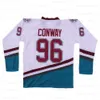 Maglia da hockey Mighty Ducks Gordon Bombay 96 Charlie Conway 99 Adam Banks Greg Goldberg 44 Fulton Reed 8335