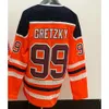 Top Man 99 Wayne Gretzky Vintage hockeyshirt Zwart Wit Marineblauw Geel Paars Oranje Alternatief borduurwerk Ademende uniformen 2006 9138