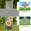 Trädgårdsdekorationer Cross Memorial Stone Outdoor Figuring Tombstone Staty Statge Ornament Grave Markers Stones Harts Remembrance Gifts