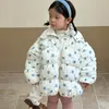 Down Coat Deer Jonmi 2024 Winter Korean Style Baby Girls Cotton-padded Coats Hooded Thicken Warm Toddlers Kids Printed Outerwear