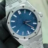 Relógio masculino 41mm calibre de viagem automático 4302 movimento mecânico transparente relógios de pulso masculinos relógios de aço de precisão 15500