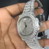 Hurtownia biżuterii biodrowej biżuterii Pełna bling Diamond Mechanical Mroce Out Moissanite Watch for Man