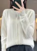 Women's Knits Spring Winter Women Clothing Cardigan Knitwear Aliselect Fashion Merino Wool Sweater O-Neck Full Sleeve Hollow Out