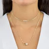 Geometrische Rechteck-CZ-Halsketten für Frauen, gepflastert, glänzend, kubischer Zirkon, Gliederkette, Chock, vergoldet, Farbe, Modeschmuck