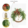 Decoratieve bloemenkransen 1 stuks Kerstmis dennenappel bel rotan krans deur hangend rustiek zoals afgebeeld 40X30Cm dagdecoraties Drop Deliv Otosu