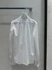 Marka koszule w tym samym stylu 2024 Nowy wiosenny letni potargany długie rękawy moda luksusowe damskie bluzki projektantki 0120-6