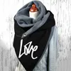 Berets Mens Winter Scarf Women'S Retro Bohemian Headscarf Triangle Warm Christmas Printed Long Fleece Wrap Bufanda