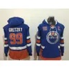 97 Connor McDavid Edmonton Oilers 29 Leon Draisaitl 44 Zack Kassian 99 Wayne Gretzky Hoodie tröja Hockey Jerseys 6792