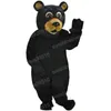 Adulte Black Bear Mascot Costume Cartoon thème du personnage Carnaval Unisexe Halloween Carnival Adultes Fête d'anniversaire Tenue de fantaisie pour hommes