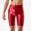 Mutande da uomo Sport Palestra Compressione Pantaloncini Lucidi Lucidi Ad asciugatura rapida Corti Leggings da surf Pantaloni Aderenti Party Night Clubwear