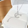 Paston Letter C Lab Grown 0.245Ct Round Cut Basic Simple Style Necklace Chain Vvs Diamond Jewelry With Certificate