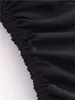 Dames tanktops Y2K sexy zwart mouwloos voor dames ruches strik gebonden rits zijkant slank vest 2024 vrouwelijk zomer mode casual crop top
