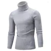 Mannen Truien 15 Kleuren! 2024 Herfst En Winter Warme Hoge Hals Solid Elastic Knit Bottom Trui Trui Mannen harajuku