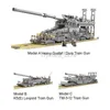 ブロックWW2ミリタリー3846PCS Schwerer Gustav/Dora Building Block 1 72 Heavy Gustav Leopold Train Gun Educational Bricks Toy Boy 240120