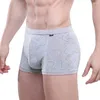 Caleçons Boxers pour hommes Ligne imprimée U Culotte convexe Solides Shorts confortables Sous-vêtements pour hommes Boxer respirant Homme