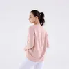 Lu Align Lemon Yoga in Actio Women Sports Back Round Neck Long Sleeve Gym Running Fitness Dance Loose Tops LL Lu Jogger