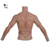 コスチュームアクセサリーシリコーンマッスルスーツオスの偽の胸のスーツリアルな腹の男人工シミュレーション筋肉とクロスドレスターのための腕と