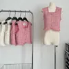 Damenwesten Quasten Weste für Frauen Junge rosa weiß solide kurze Mantel Knopf elegante Oberbekleidung hohe Qualität