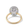 5Carat Weight Brilliant Cut Moissanite Two Tone Gold Color Women Double Halo Diamond Girl Ring