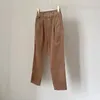 Pantalones de mujer B C de cintura alta, pana elástica Retro, pantalones cónicos sueltos, rectos pequeños, calidad informal