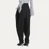 Pantalon plissé décoratif pour femmes, ceinture d'automne, cadenas d'épissure, mode décontractée, polyvalent, de haute qualité, 2024
