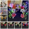 Party Hatts Christmas LED Light Antler pannband Söt glödande älva Elk Hair Hoop Hair Accessories Christmas Party Atmosphere Decoration YQ240120