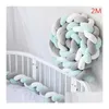 Bed Rails 1M2M Baby Bumper Infant Cradle Pillow Cushion Braid Knot Crib Protector Room Decor Tour De Lit Bebe Tresse Drop Delivery Kid Dhcoz