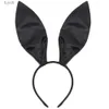 Chapeaux de fête Noir Big Bunny Ears Bandeau pour Pâques Halloween Party Costume Accessoires Pâques Discothèque Doux Sexy Lapin Oreille Cheveux YQ240120
