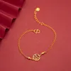 Real 18K Gold Twisted Chain Armband för kvinnor Ren justerbar kontor Hampa repkedja för kvinnor Fina smycken gåva 240118