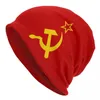 Berets Retro Russo Bandeira Soviética Bonnet Chapéus Cool Knitting Hat para Mulheres Inverno Quente Urss Martelo e Foice CCCP Skullies Beanies Caps