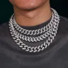 Sieradenontwerper Mode Rapper Rock Mannen 18mm Echt S925 Zilver 4 Rijen Mossanite Diamond Iced Out Bubble Cubaanse Link Chain ketting HipHop