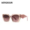 Sunglasses WERGASUN Brand Designer Cat Eye Sunglasses Woman Vintage Black Mirror Sun Glasses For Fashion Big Frame Cool Sexy Female Oculos YQ240120