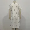 Abiti casual da donna stile fresco collo a onda vestibilità slim manica corta elegante gonna pullover femminile 5XL abito estivo con stampa di ancore per piccole barche