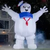 Utomhusaktiviteter Halloween Balloon Uppblåsbar Ghost Busters Stay Puft Pop Up Marshmallow Man med gratis luftblåsare för festdekoration Inga ljus