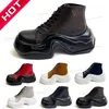 منصة Archlight منصة الكاحل مصمم حذاء النساء العلامات التجارية Bood Suede Leather Leather Desert Desert Boot Black Rubber Extole مريحة سميكة وحيد