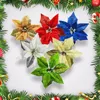 Dekoracje świąteczne Prezenty Glitter Ornamenty Flower Tree Wiszące wesela dekoracja ogrodzenia lśniące duże poinsettia