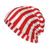 Berretti a strisce rosse e bianche Cappello lavorato a maglia da sole per bambini Fluffy uomo donna