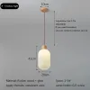 Nordic Weiß Glas Gestreiften Anhänger Lichter Einfache Holz Restaurant Kronleuchter für Esszimmer Küche Nacht Decke Hängen Lampe